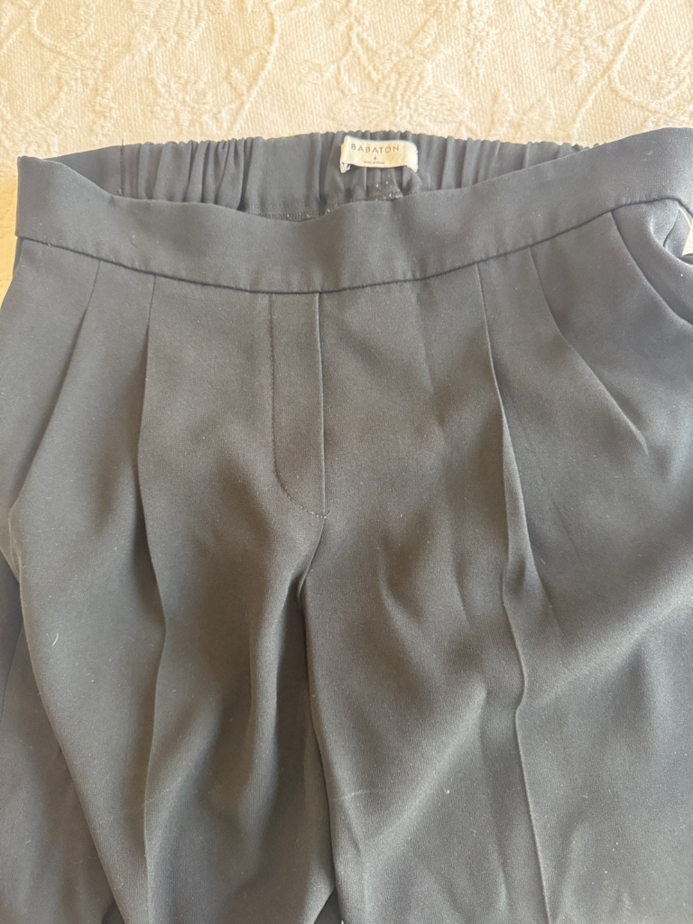 Babaton Black Pleated High-Waist Trousers